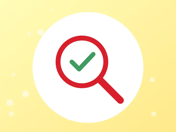 Illustration of a magnifying glass with a check mark