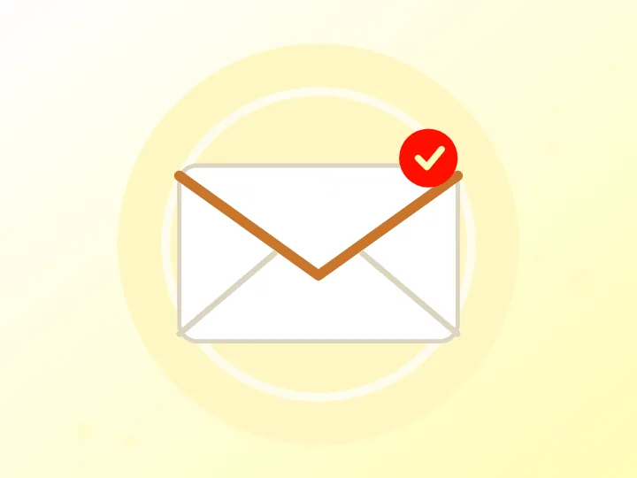 Illustration of an envelope with a check mark
