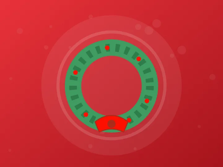 Illustration of a green Christmas wreath with a red bow
