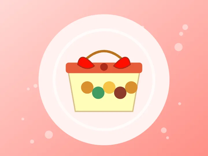 Illustration of a holiday takeout meal box tied with a red bow