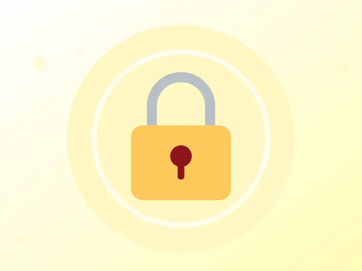 Illustration of an amber padlock