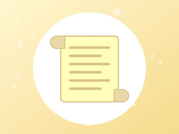 Illustration of a paper scroll representing terms and conditions